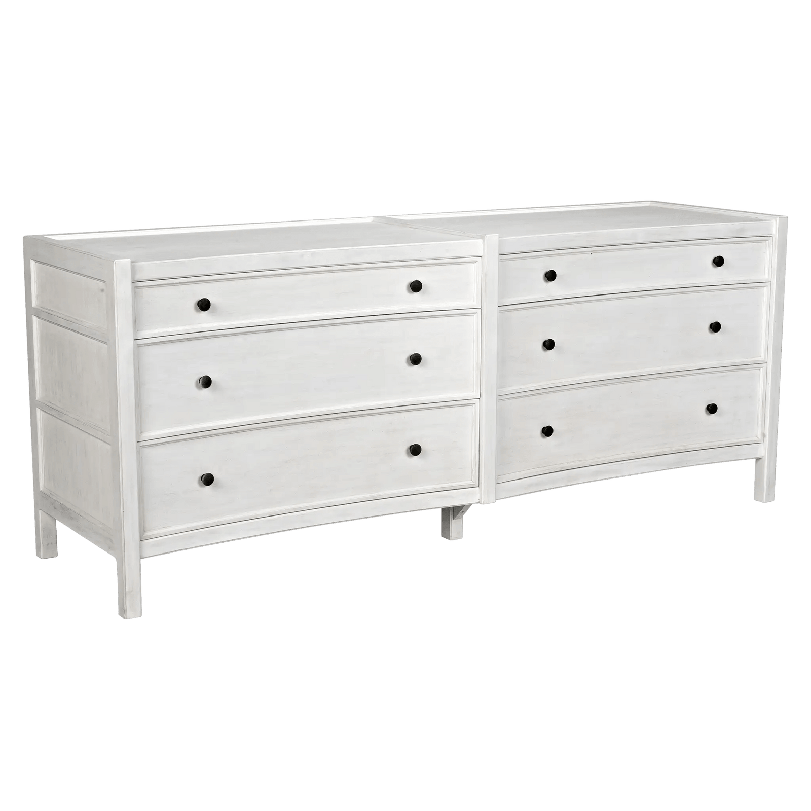 Noir Hampton 6 Drawer Dresser, White Wash DRESSERS