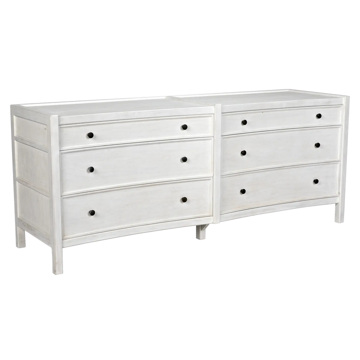 American Home Furniture | Noir - Hampton 6 Drawer Dresser, White Wash