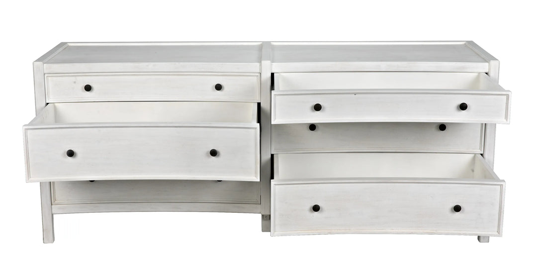 American Home Furniture | Noir - Hampton 6 Drawer Dresser, White Wash