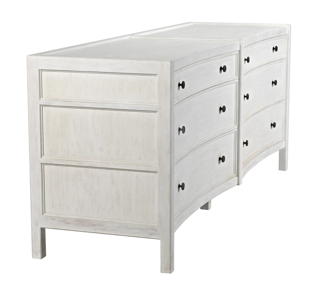 American Home Furniture | Noir - Hampton 6 Drawer Dresser, White Wash