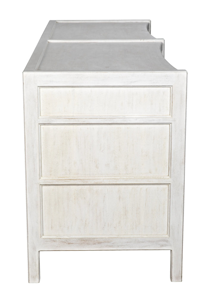 American Home Furniture | Noir - Hampton 6 Drawer Dresser, White Wash