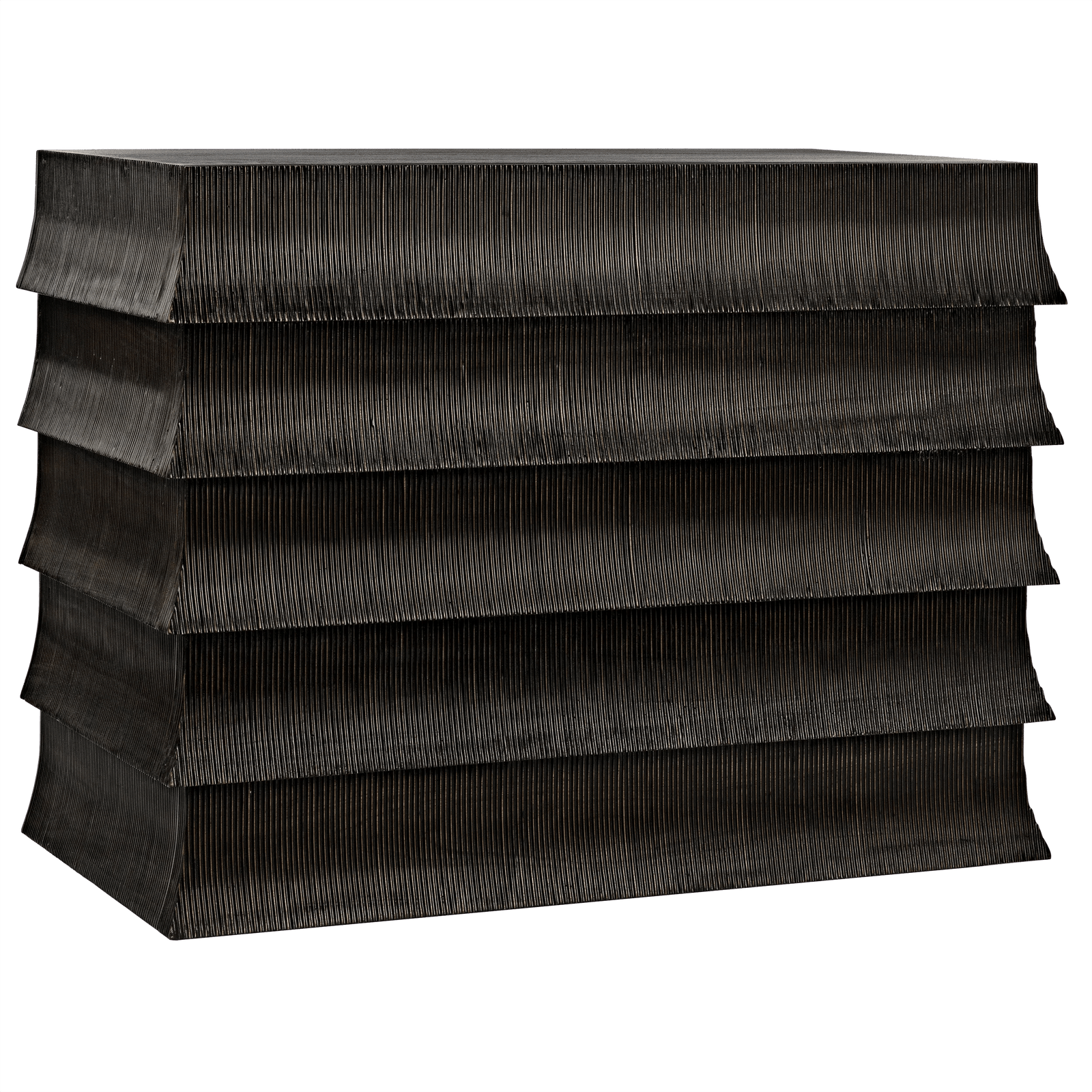 Noir Ava Dresser, Hand Rubbed Black with Light Brown Highlights DRESSERS