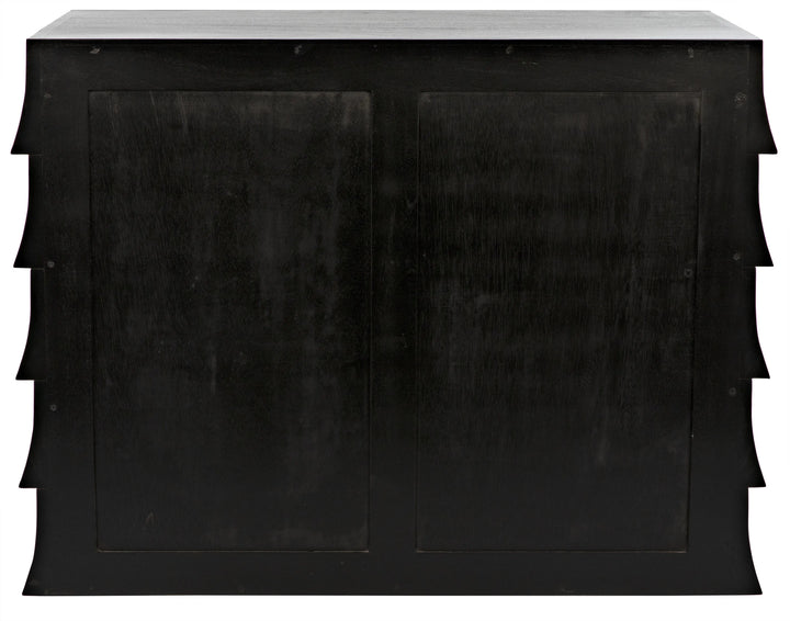 American Home Furniture | Noir - Ava Dresser, Hand Rubbed Black with Light Brown Highlights