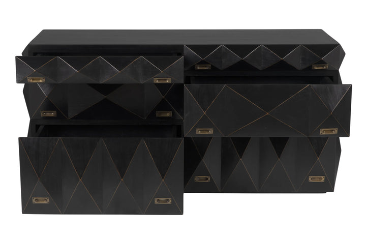 American Home Furniture | Noir - Allegra Dresser, Hand Rubbed Black