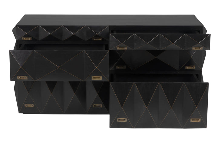 American Home Furniture | Noir - Allegra Dresser, Hand Rubbed Black