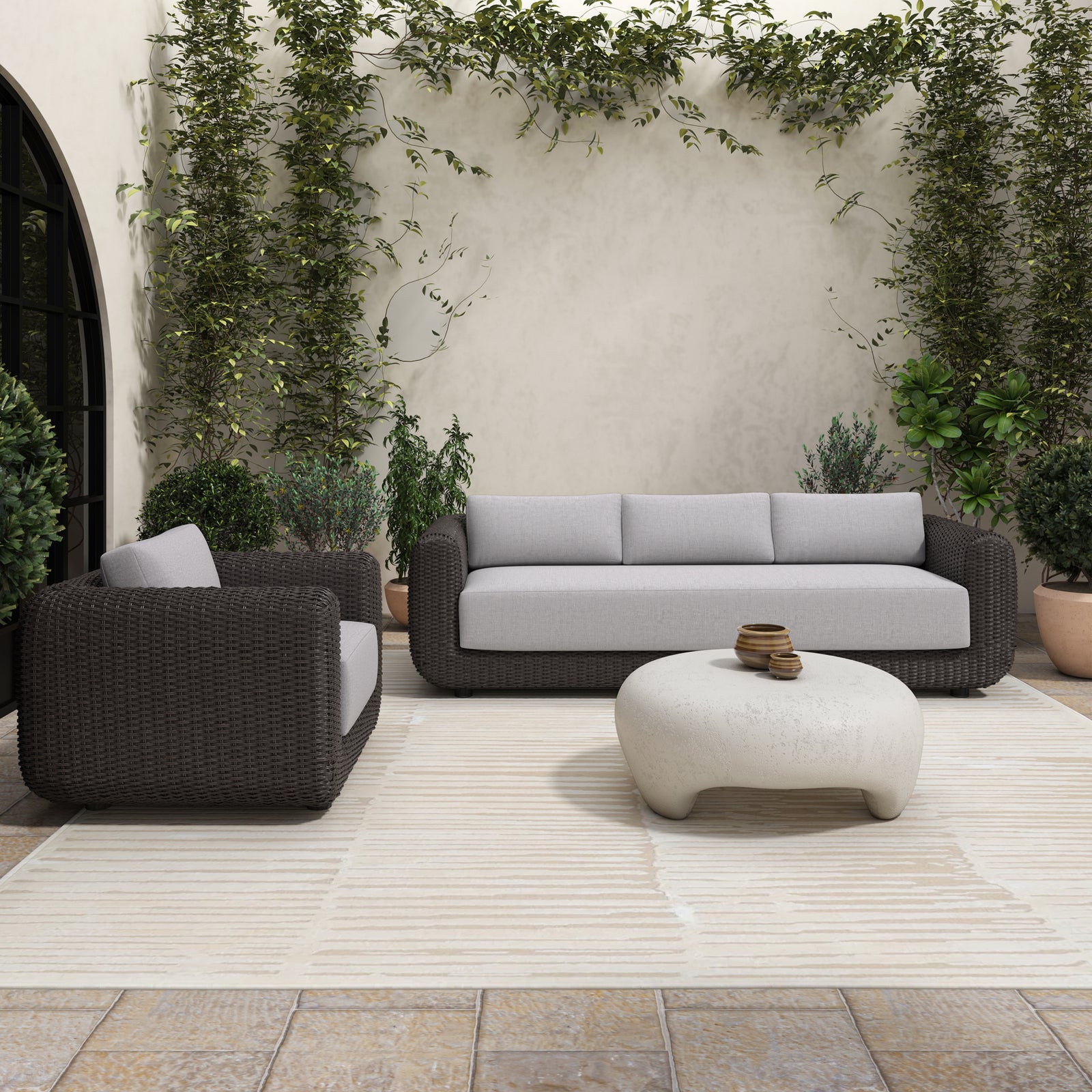 Moe's Home Collection - Soma Outdoor Sofa Dark Brown - GE-1001-20 | American Home Furniture