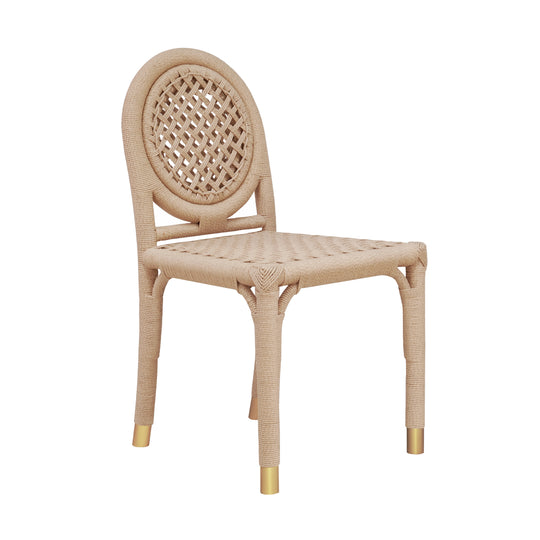 Round Back Rattan Wrapped Dining Chair - GENTRY