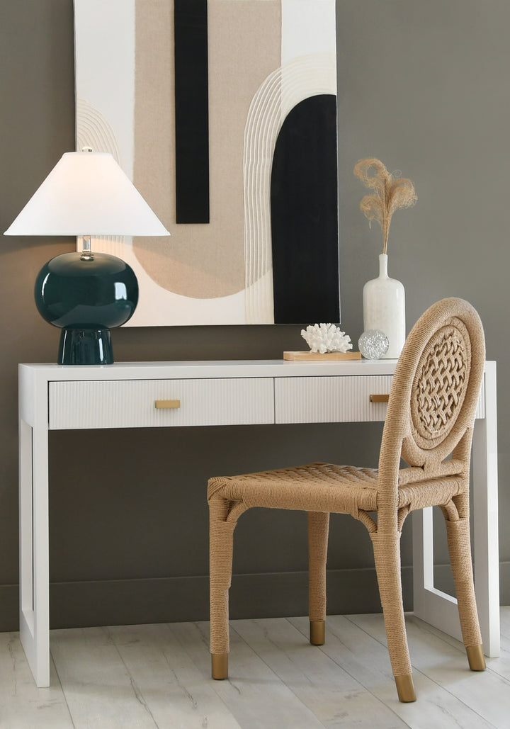 Round Back Rattan Wrapped Dining Chair - GENTRY