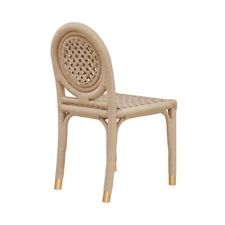 Round Back Rattan Wrapped Dining Chair - GENTRY