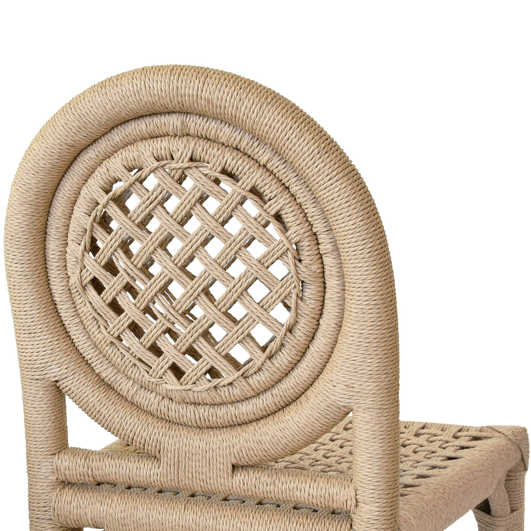 Round Back Rattan Wrapped Dining Chair - GENTRY
