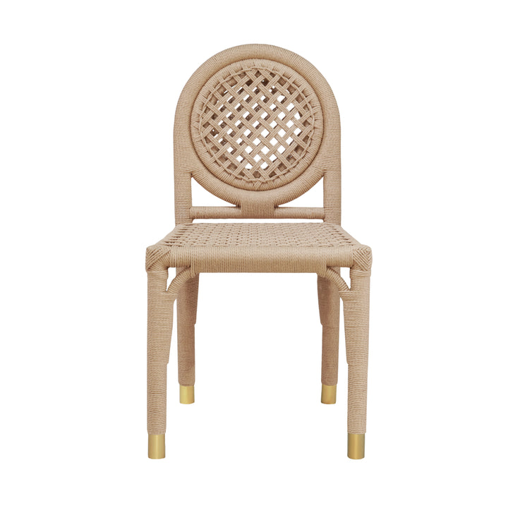 Round Back Rattan Wrapped Dining Chair - GENTRY