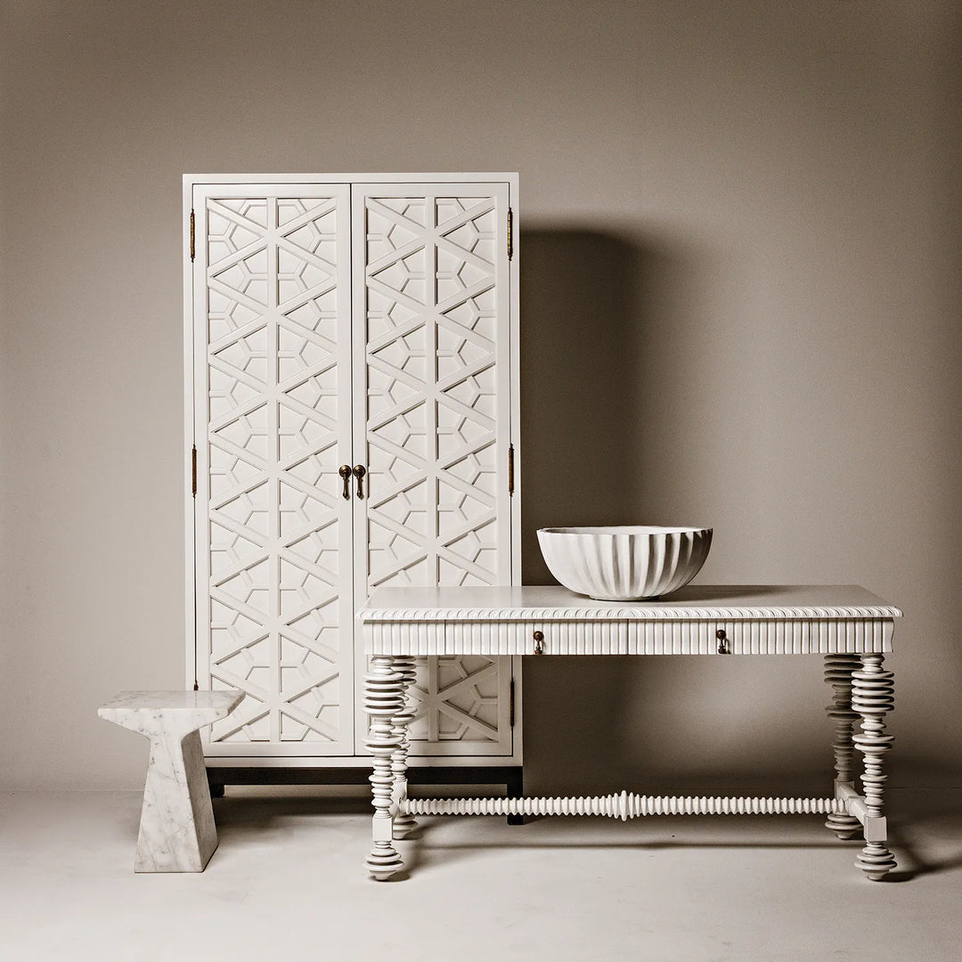 American Home Furniture | Noir - Maharadscha Hutch, Small, Solid White