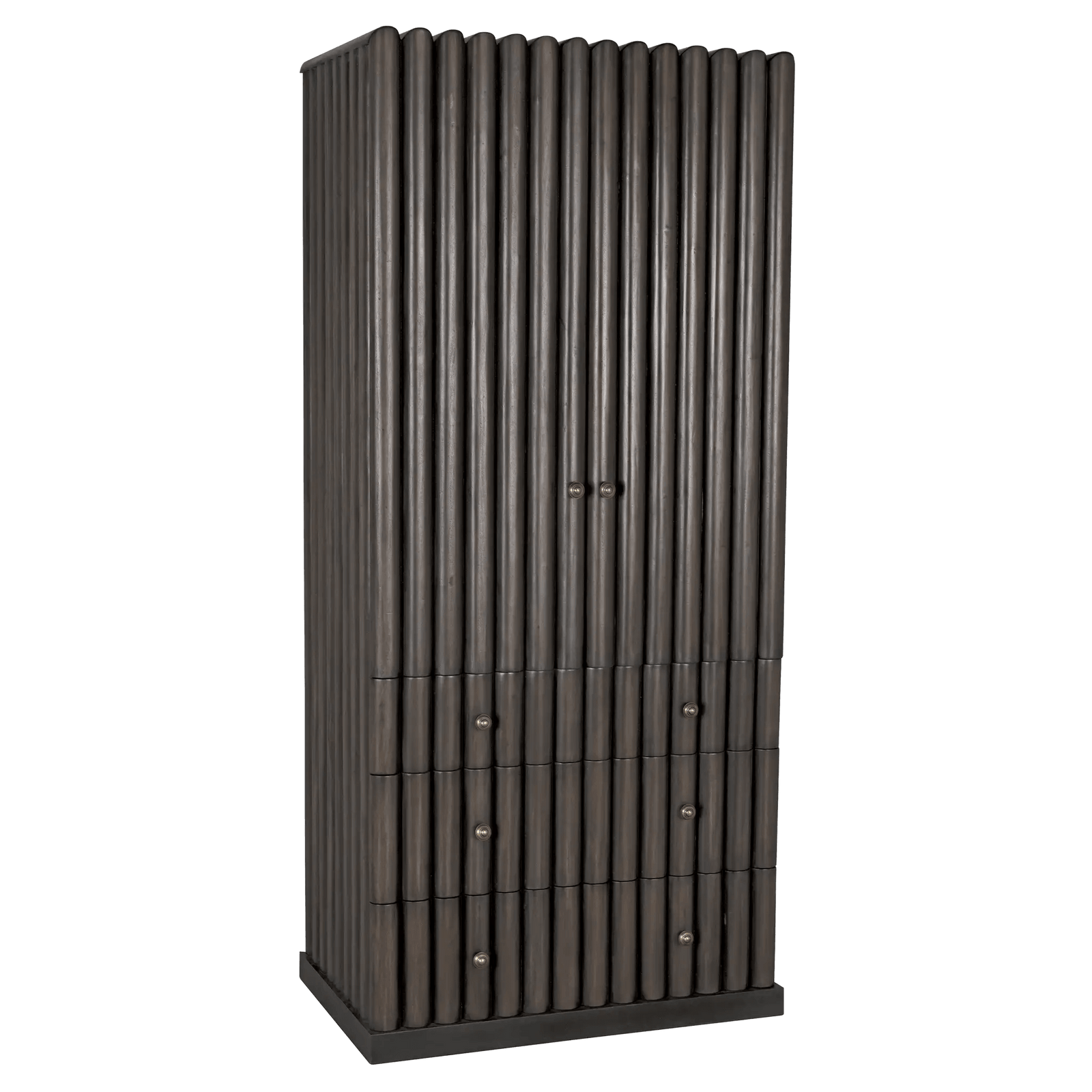 Noir Amunet Hutch, Pale Rubbed with Light Brown Trim CABINETS