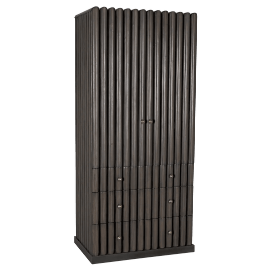 Noir Amunet Hutch, Pale Rubbed with Light Brown Trim CABINETS