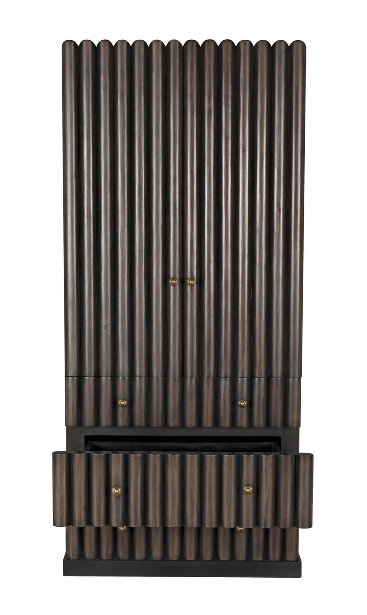 American Home Furniture | Noir - Amunet Hutch, Pale Rubbed with Light Brown Trim