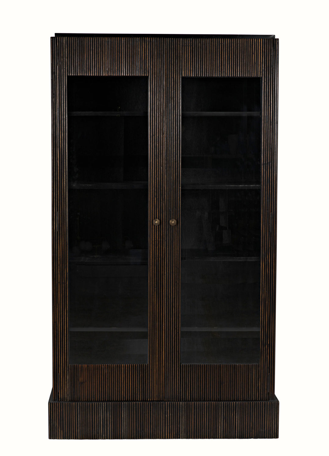 American Home Furniture | Noir - Noho Hutch, Hand Rubbed Black with Light Brown Trim