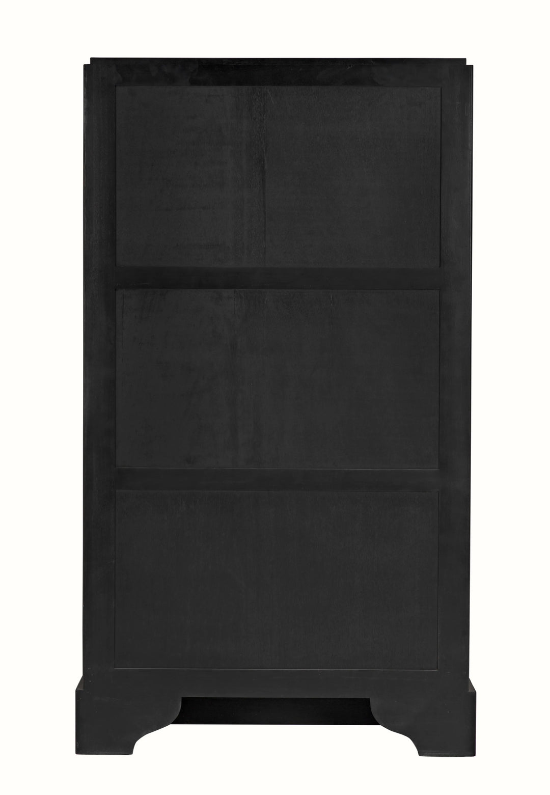 American Home Furniture | Noir - Noho Hutch, Hand Rubbed Black with Light Brown Trim