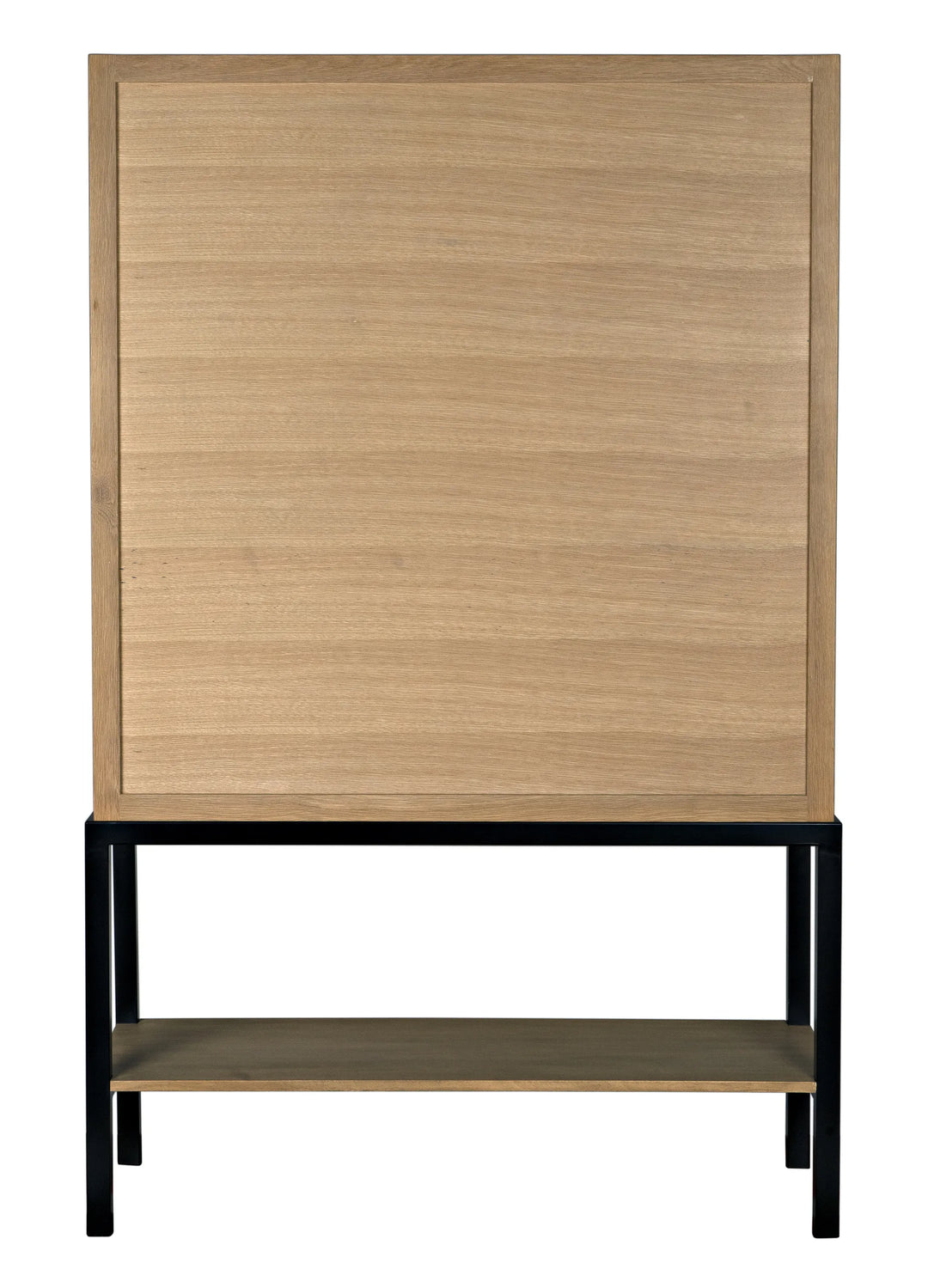 American Home Furniture | Noir - Darien Hutch, White Oak with Industrial Steel