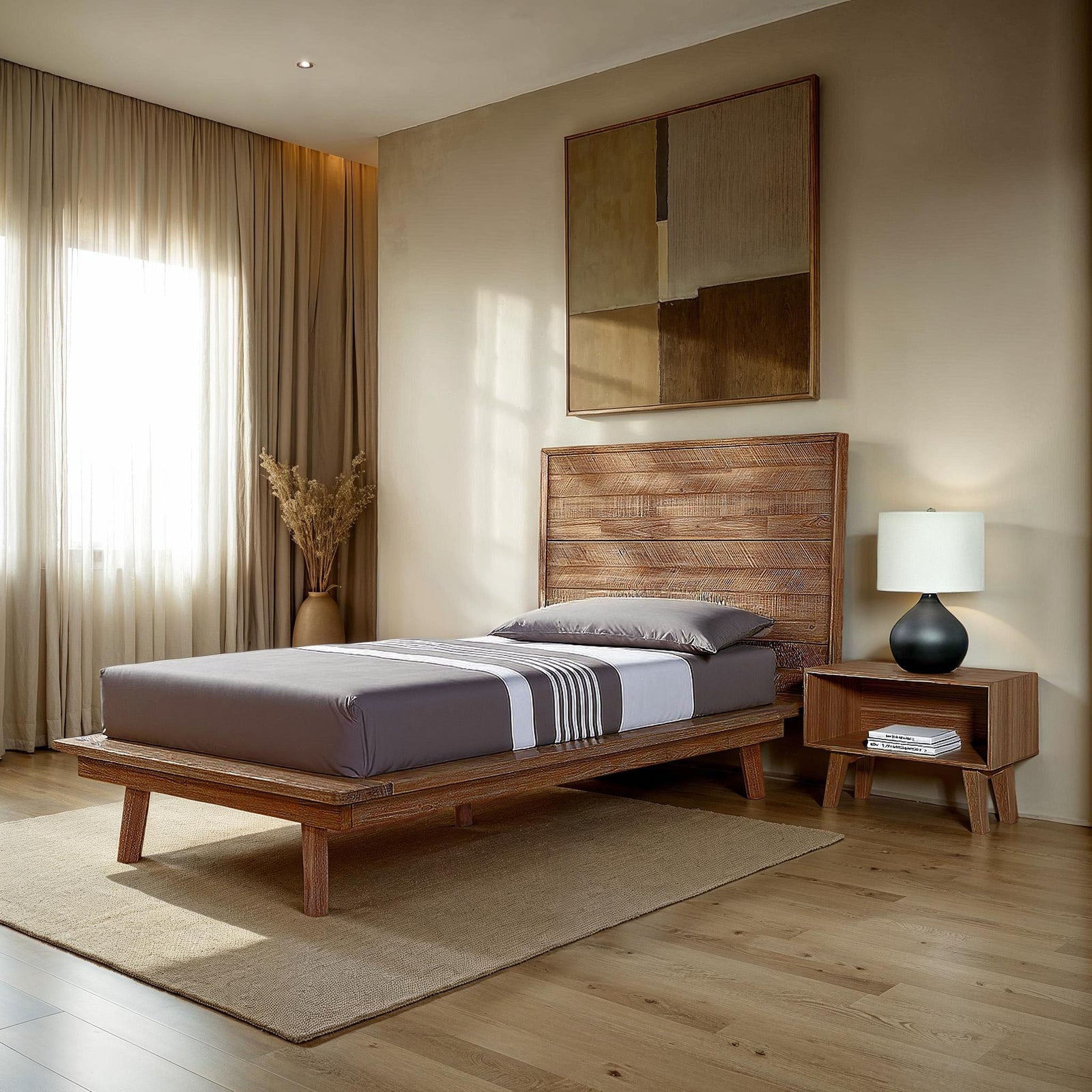 Gia Single Bed - Warm Pecan