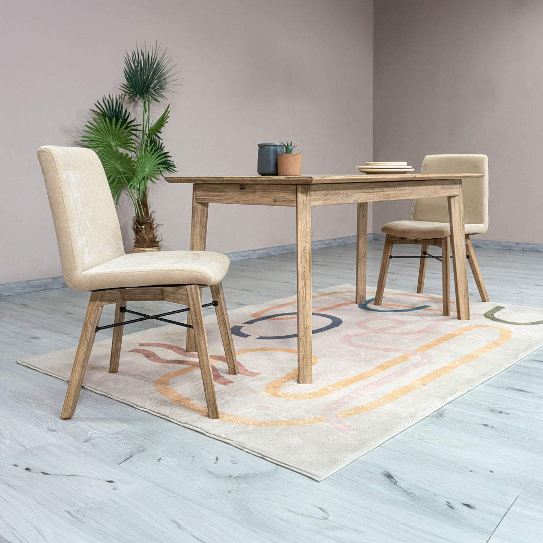 Gia Small Extension Dining Table w/ Butterfly System 55/71” - Light Driftwood