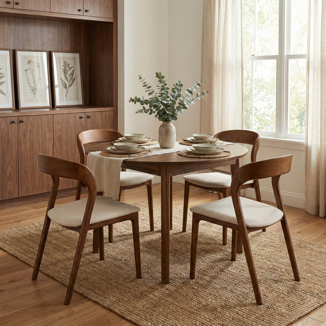 Gia Round Dining Table - Warm Pecan