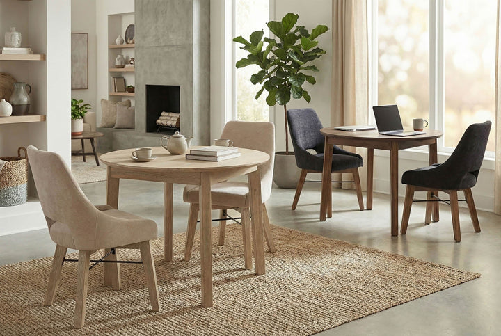 Gia Round Dining Table - Light Driftwood