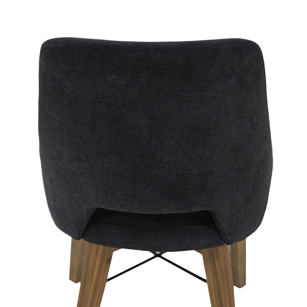 Gia Curved Dining Chair - Graphite Grey/Warm Pecan