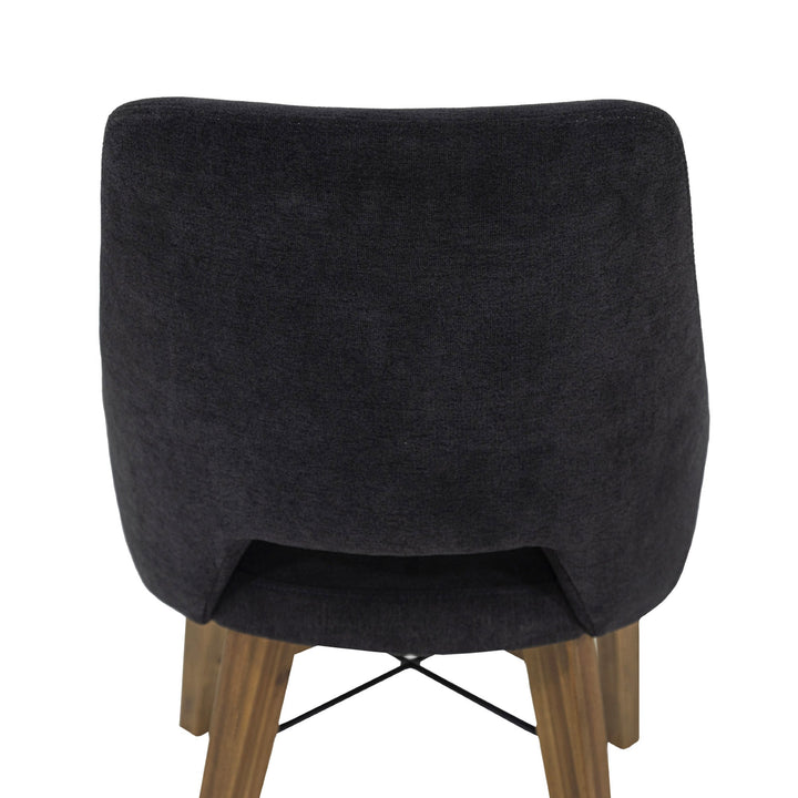 Gia Curved Dining Chair - Graphite Grey/Warm Pecan