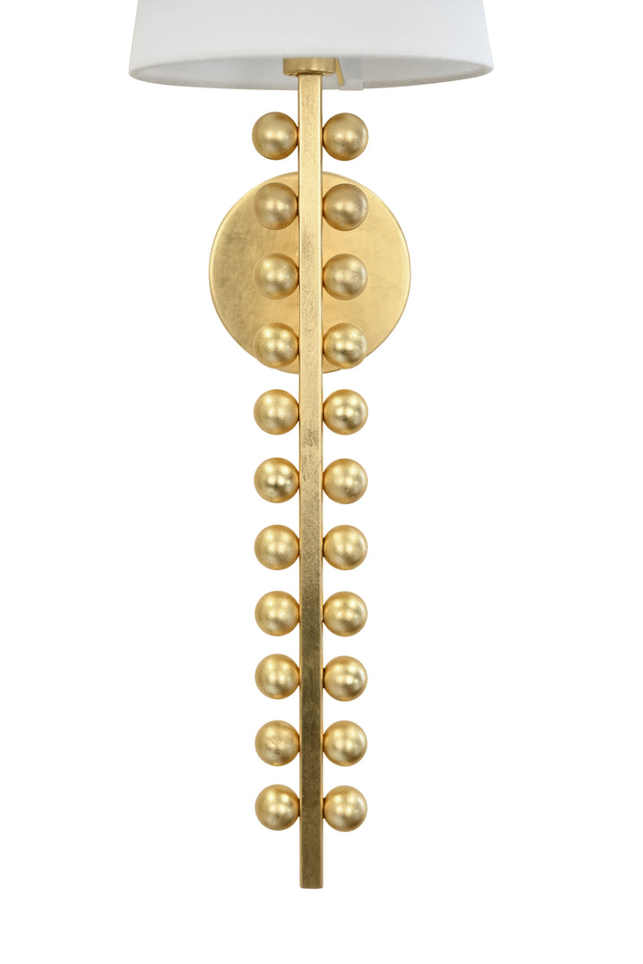 One Arm Ball Lined Sconce With White Linen Shade - GINO G