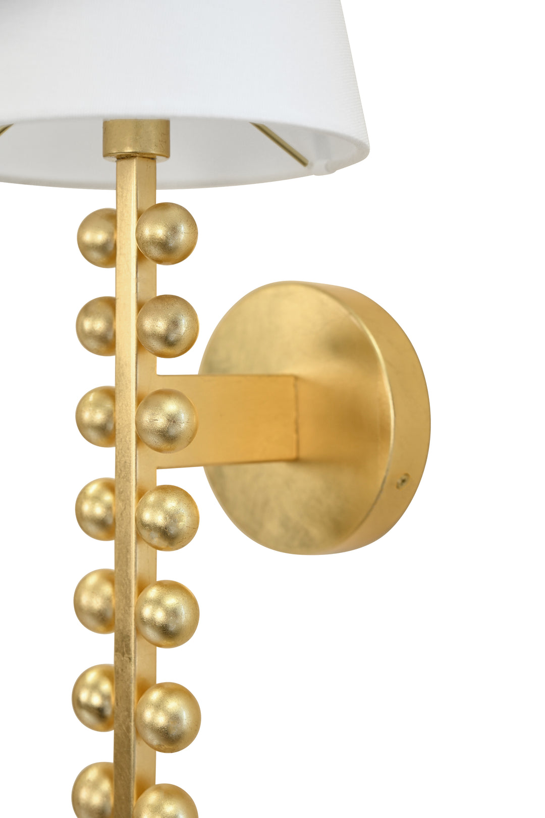 One Arm Ball Lined Sconce With White Linen Shade - GINO G
