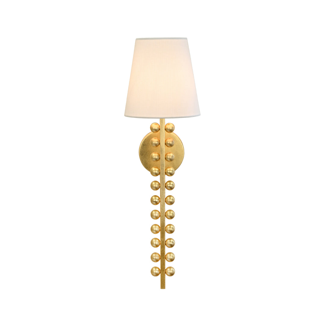 One Arm Ball Lined Sconce With White Linen Shade - GINO G