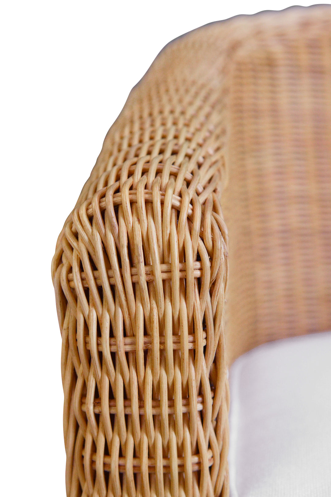 Rattan Three Leg Lounge Chair With Performance Ivory Linen - GIZA