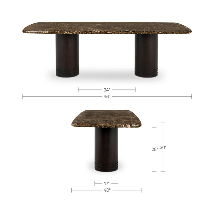 Daphne Dining Table Large Dark Emperador Marble