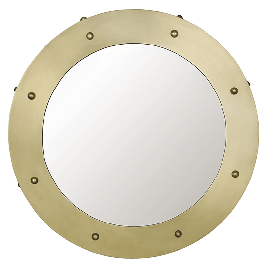 Clay Mirror, Large, Metal with Brass Finish WALL MIRRORS by Noir