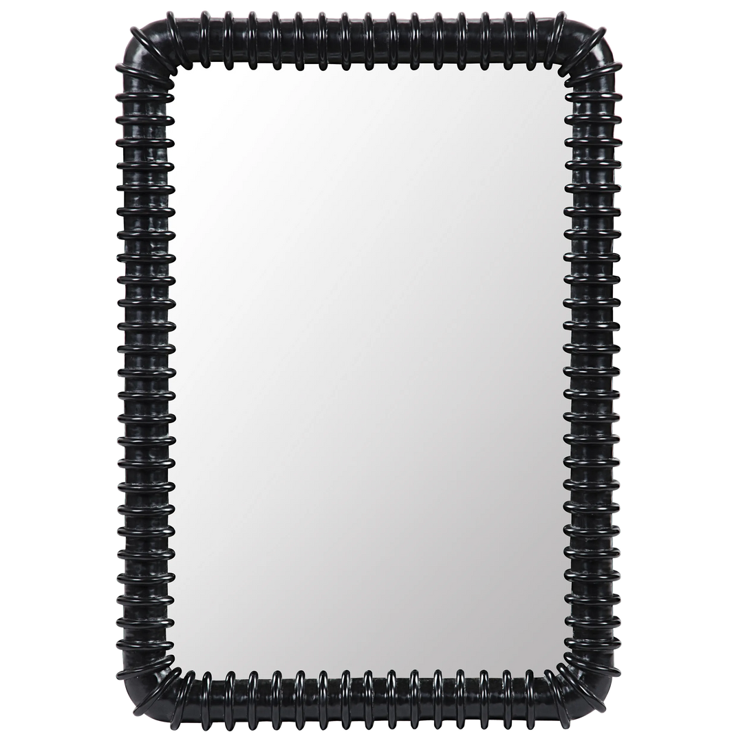 American Home Furniture | Noir - Toshi Mirror, Hand Rubbed Black