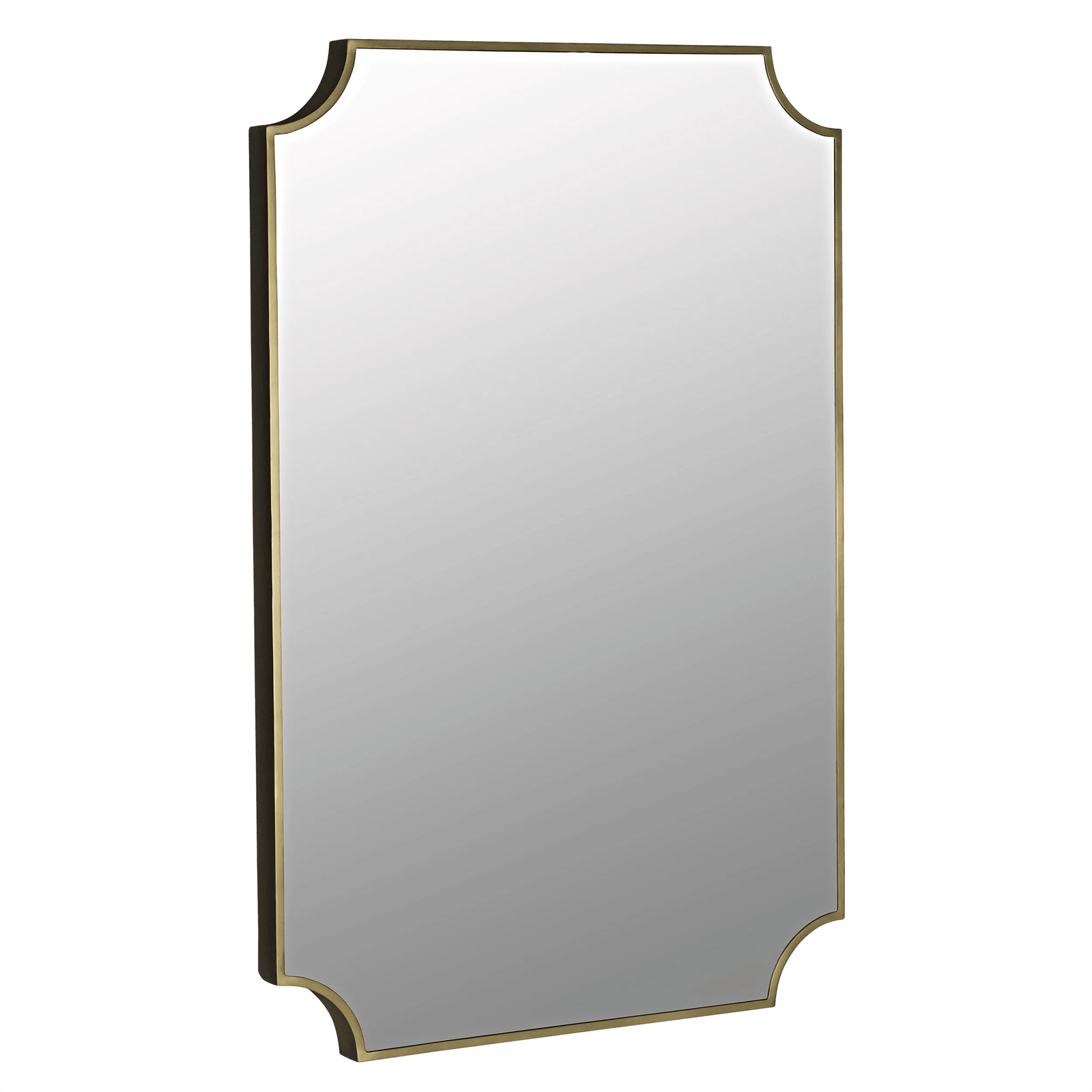 Noir Convexed Mirror, Steel, Antique Brass WALL MIRRORS