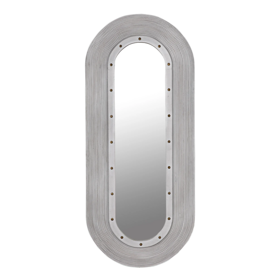 American Home Furniture | Noir - Luna Mirror, White Washed