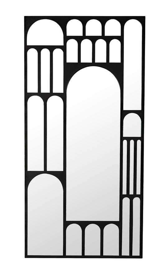 Noir - Doorway Mirror, Black Steel - GMIR173MTB