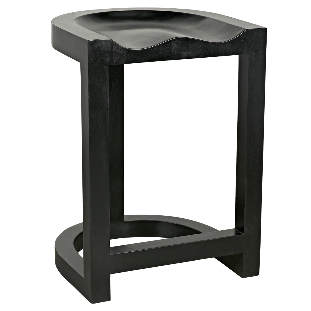 American Home Furniture | Noir - Saddle Counter Stool, Hand Rubbed Black