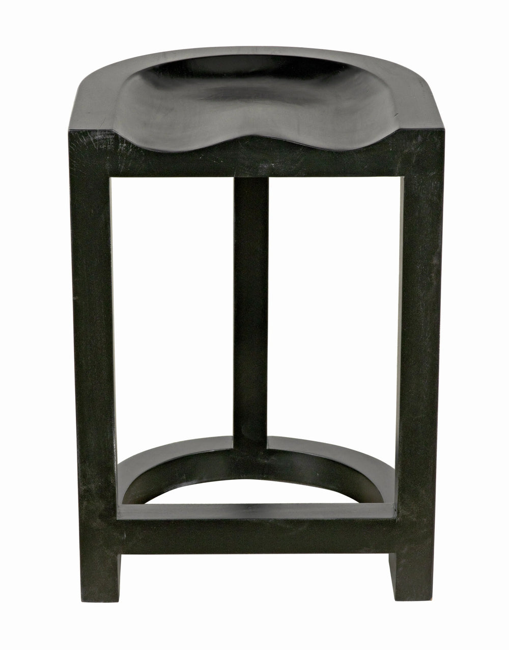 American Home Furniture | Noir - Saddle Counter Stool, Hand Rubbed Black