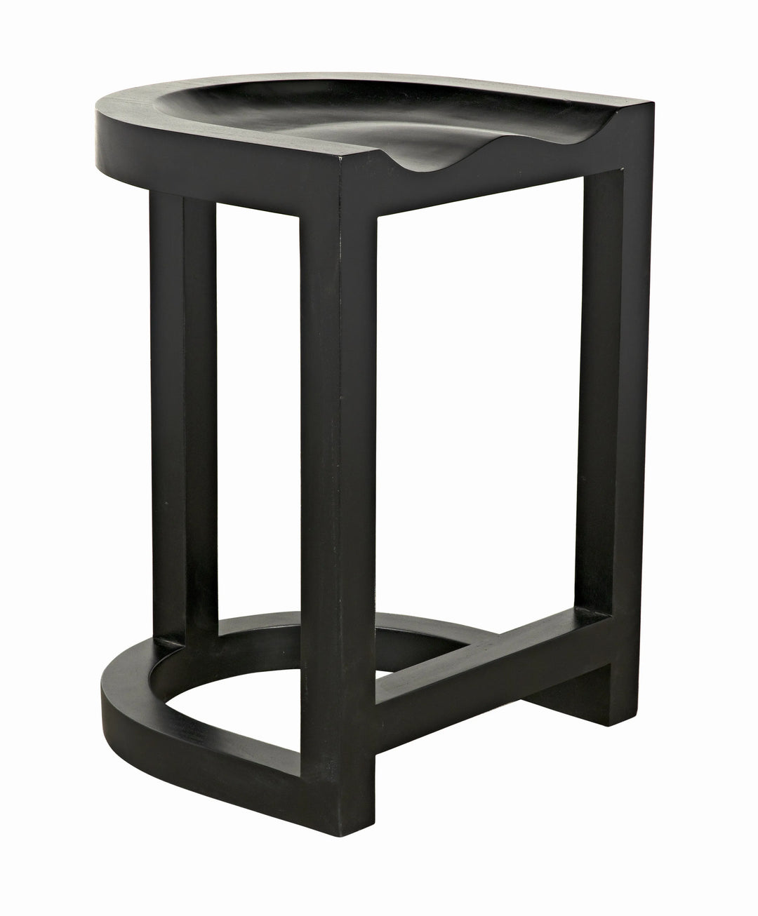 American Home Furniture | Noir - Saddle Counter Stool, Hand Rubbed Black