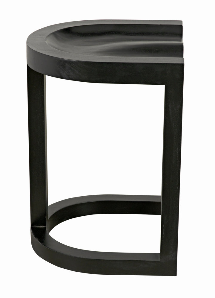 American Home Furniture | Noir - Saddle Counter Stool, Hand Rubbed Black