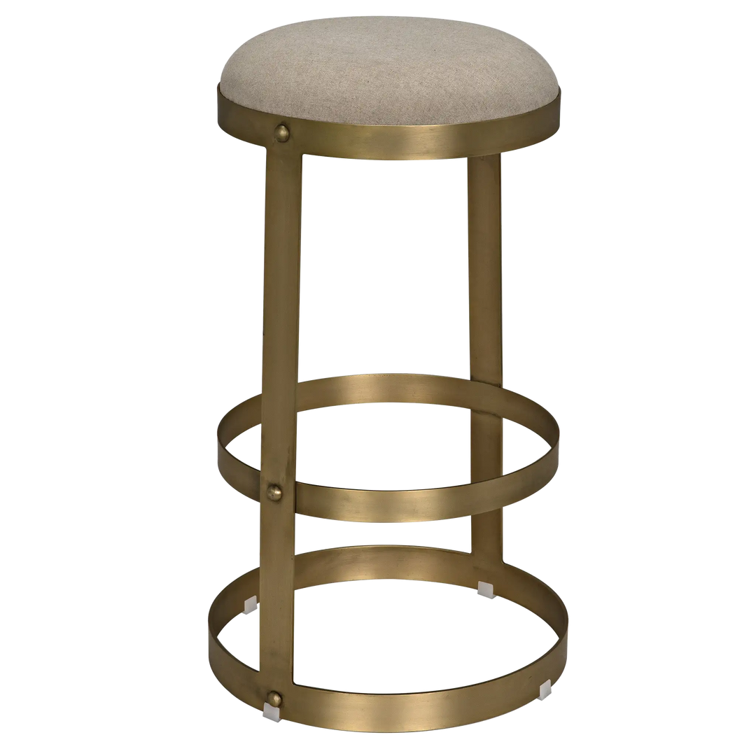 American Home Furniture | Noir - Dior Bar Stool, Metal with Brass Finish