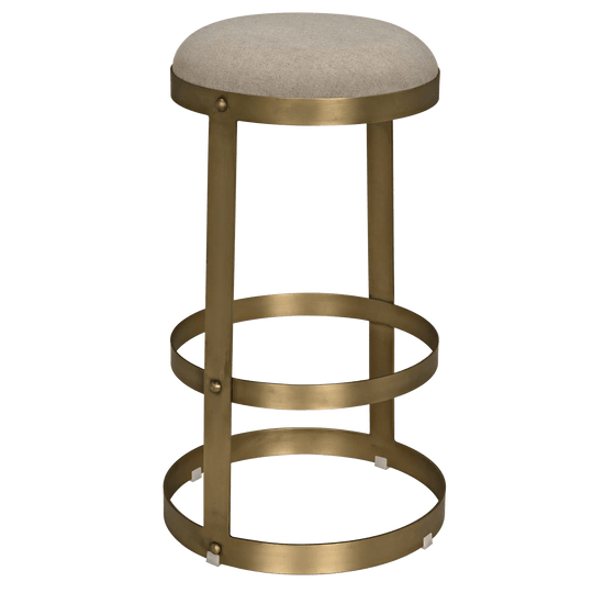Noir Dior Bar Stool, Metal with Brass Finish BAR STOOLS + COUNTER STOOLS