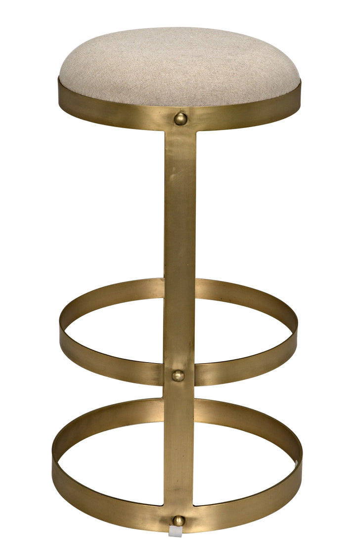 American Home Furniture | Noir - Dior Bar Stool, Metal with Brass Finish