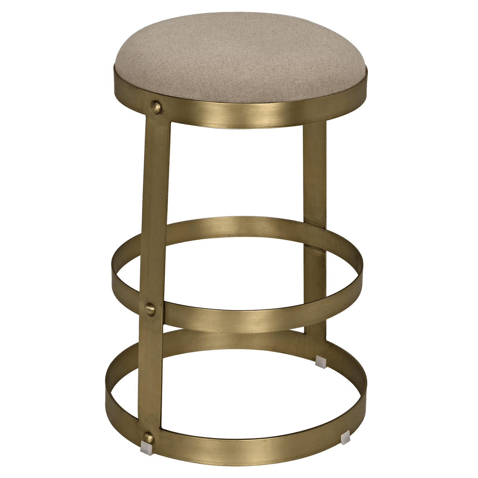 Noir Dior Counter Stool, Metal with Brass Finish BAR STOOLS + COUNTER STOOLS