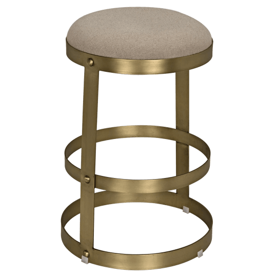 Noir Dior Counter Stool, Metal with Brass Finish BAR STOOLS + COUNTER STOOLS