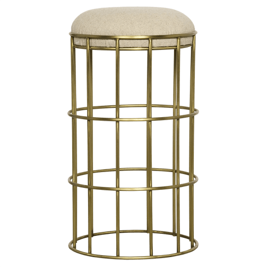 Noir Ryley Counter Stool, Steel with Brass Finish BAR STOOLS + COUNTER STOOLS
