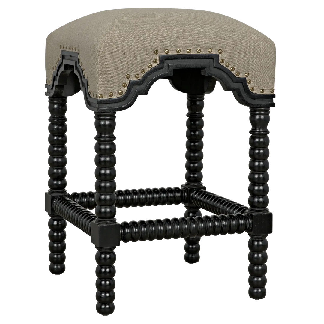 American Home Furniture | Noir - Abacus Counter Stool, Hand Rubbed Black