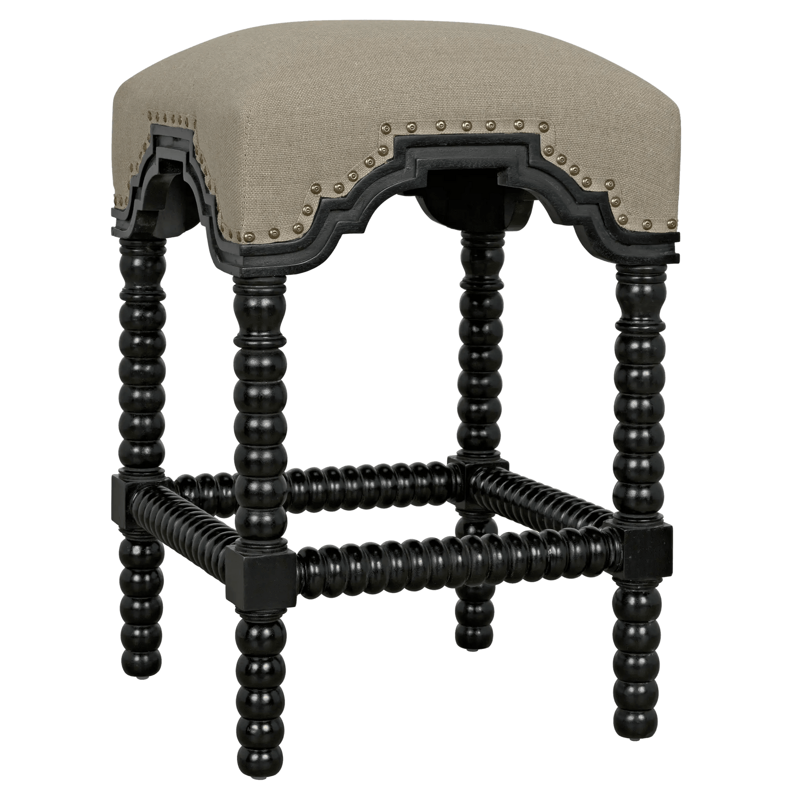 Noir Abacus Counter Stool, Hand Rubbed Black BAR STOOLS + COUNTER STOOLS